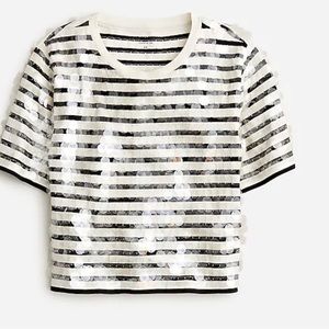 Jcrew striped jersey tee with sequins (XS)